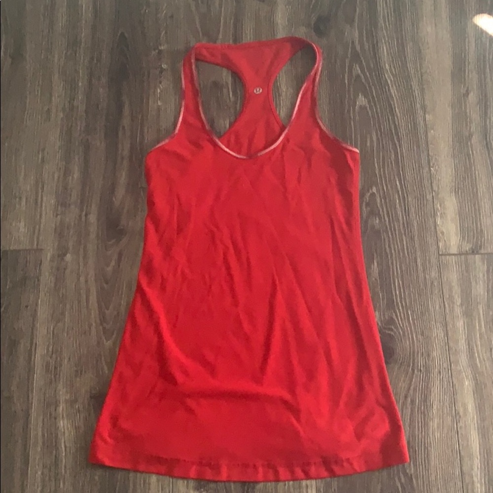 Reversible red lululemon racer tank